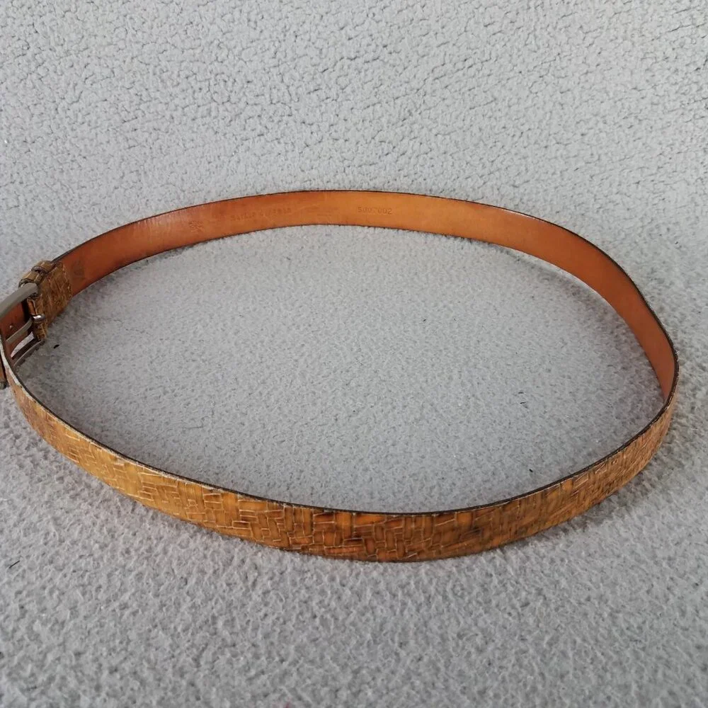 Martin Dingman Leather Belt Adult 42 Tan Brown Handmade USA Cowboy Ranch Work